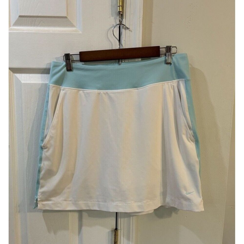 Nike‎ Golf Skort Women's Sz M White With Blue Trim Pockets